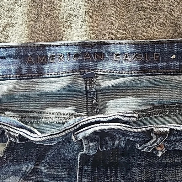 American Eagle Original Straight Flex 32x36 dark wash lightly distressed - Picture 3 of 8